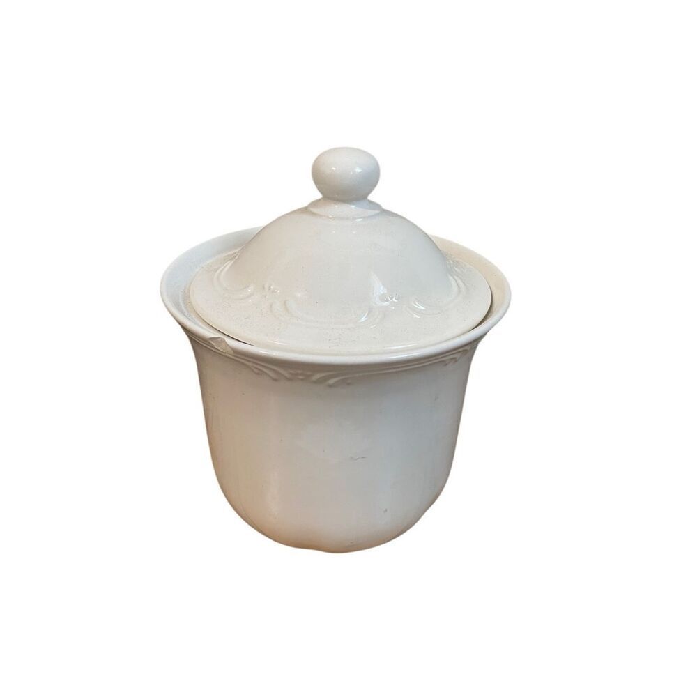 Pfaltzgraff Filigree Canister White 10” high